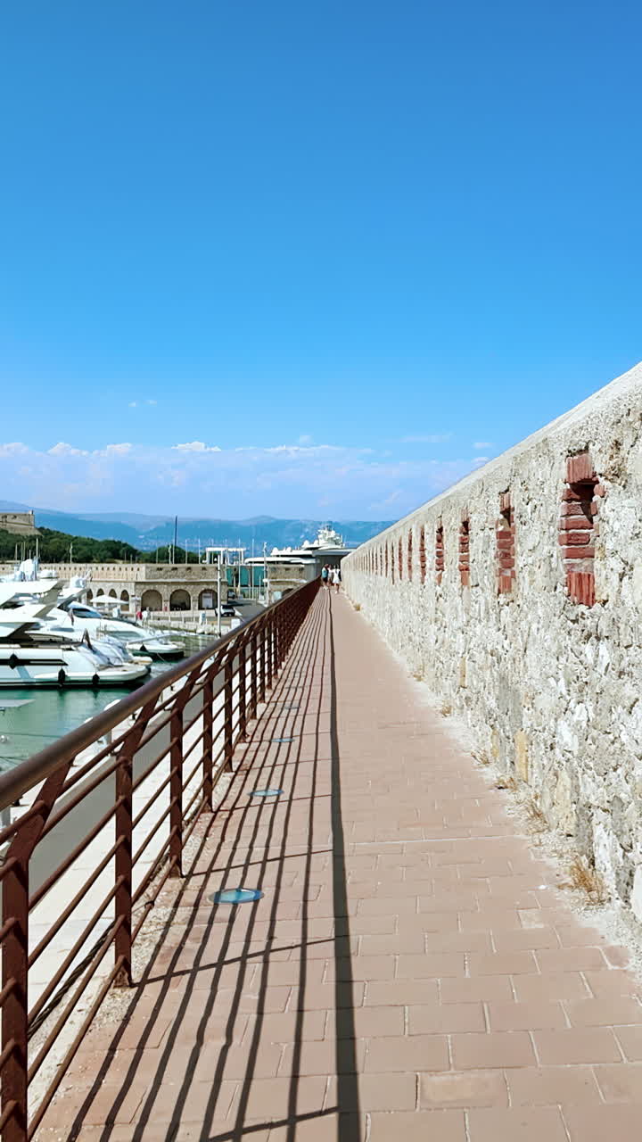 View of the Port Vauban in Antibes, France. Vertical