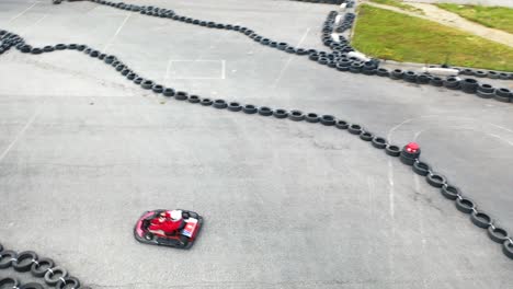 go-karting on a tire track