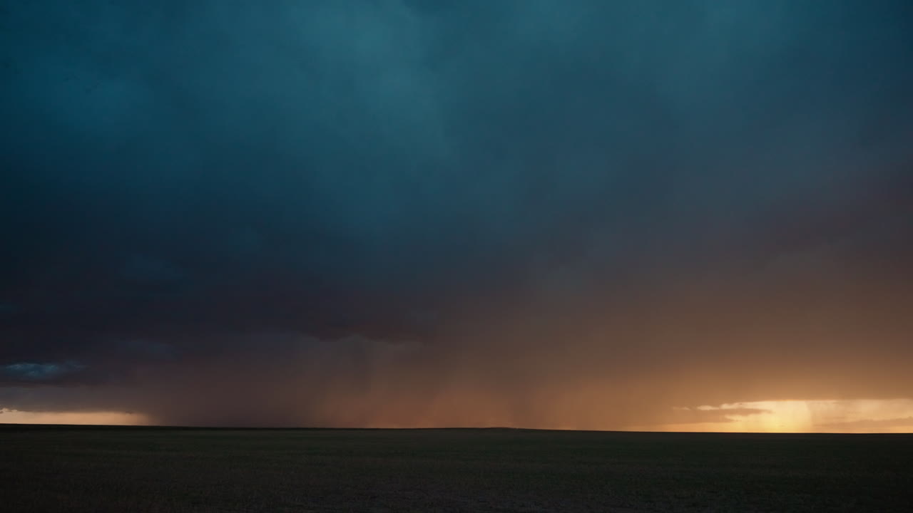 Dark Moody Sky Split by Intense Lightning During Extreme Weather Event