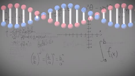 animación de ecuaciones matemáticas sobre la cadena de adn