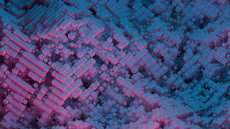 abstract geometric cube pattern in pink and blue