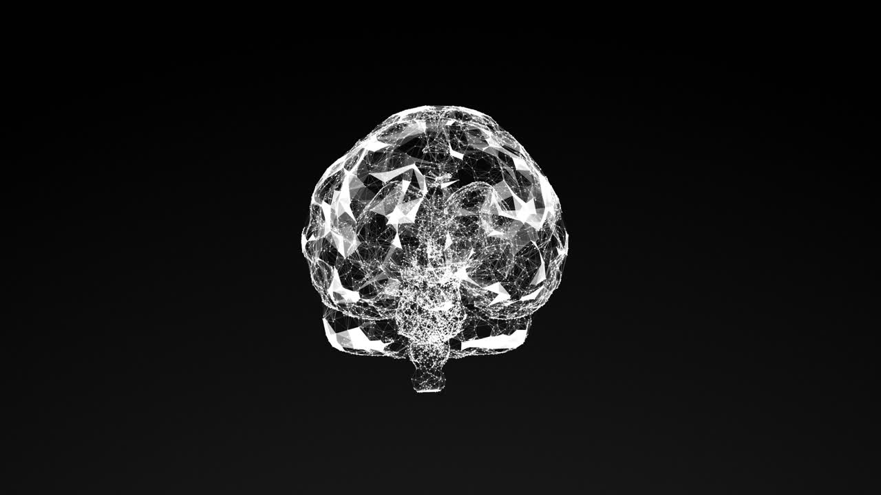 modelo 3d del cerebro humano, composición geométrica abstracta