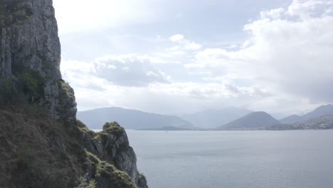 drones on the mountains and lake maggiore northern italy