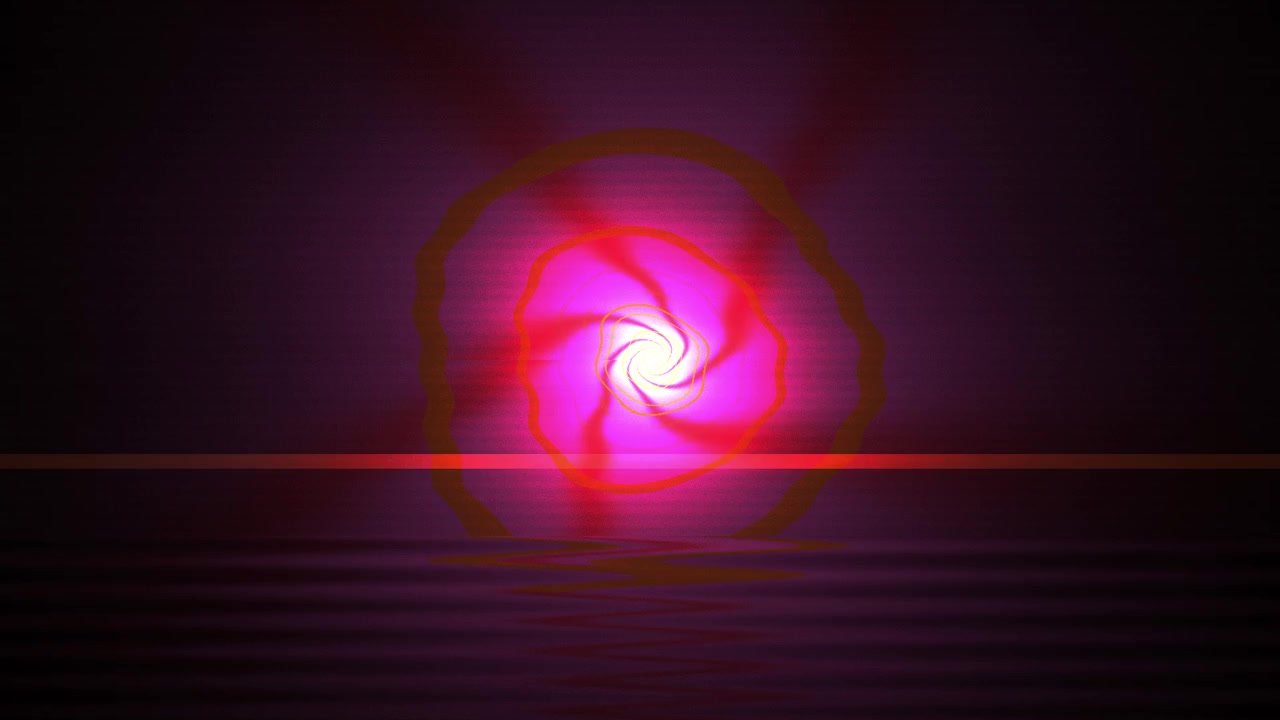 Abstract Gloeiend Roze Spiraal Lichteffect met Horizontale Scanlijnen