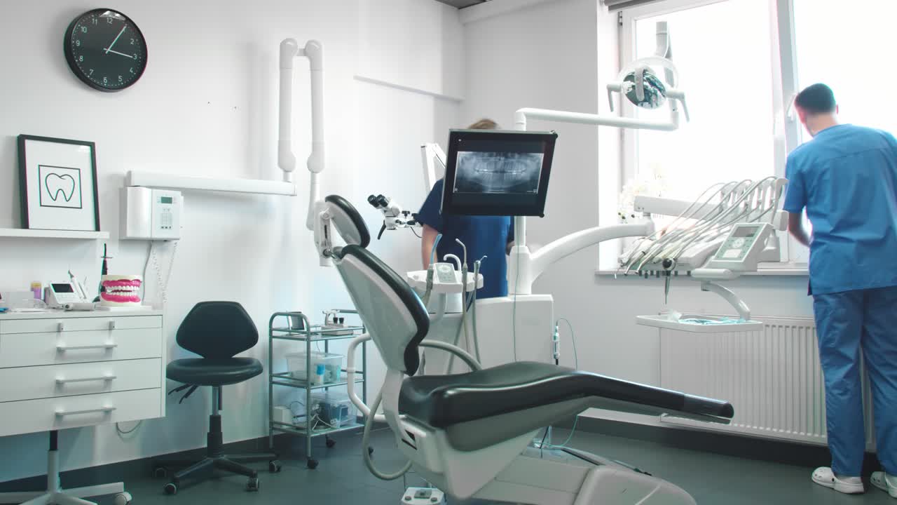Time lapse video of busy dentists in dentist's office