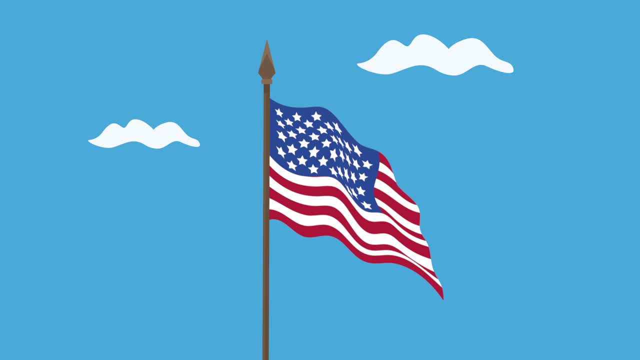 Vector bandera de Estados Unidos ondeando