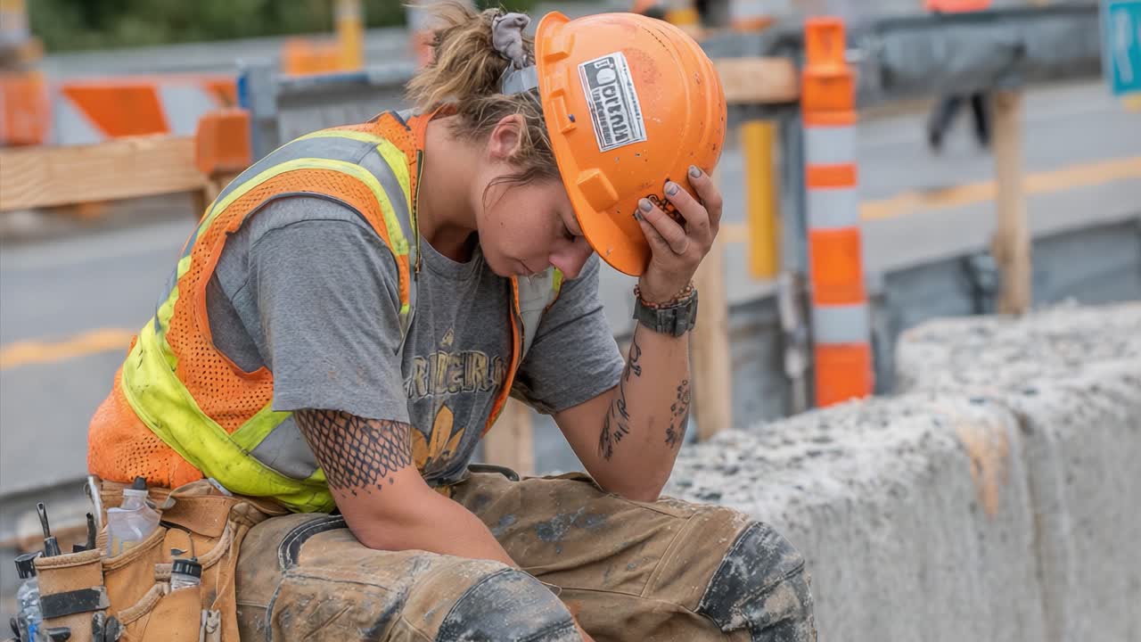 A Construction Worker Takes a Moment to Reflect Amidst the Stress of the Job, Highlighting the Challenges and Struggles Facing Professionals in the Field