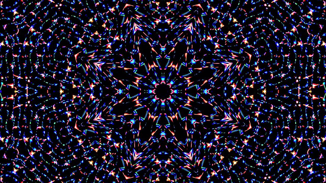 Abstract Kaleidoscope pattern with full colors. Magic mandala. 4k