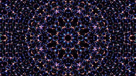 patrón de kaleidoscopio abstracto con colores completos. mandala mágica. 4k