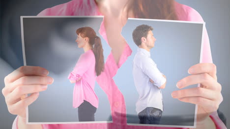 animación digital conceptual que muestra el divorcio 4k