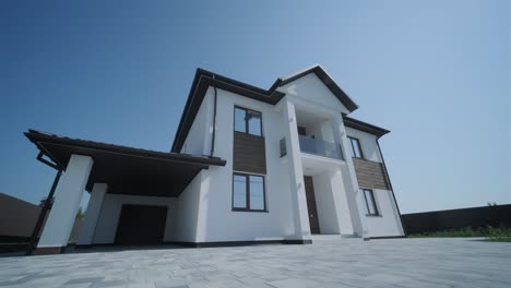 modern two-story house with garage