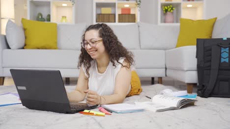 The-Female-student-who-is-surprised-and-happy-at-the-news.