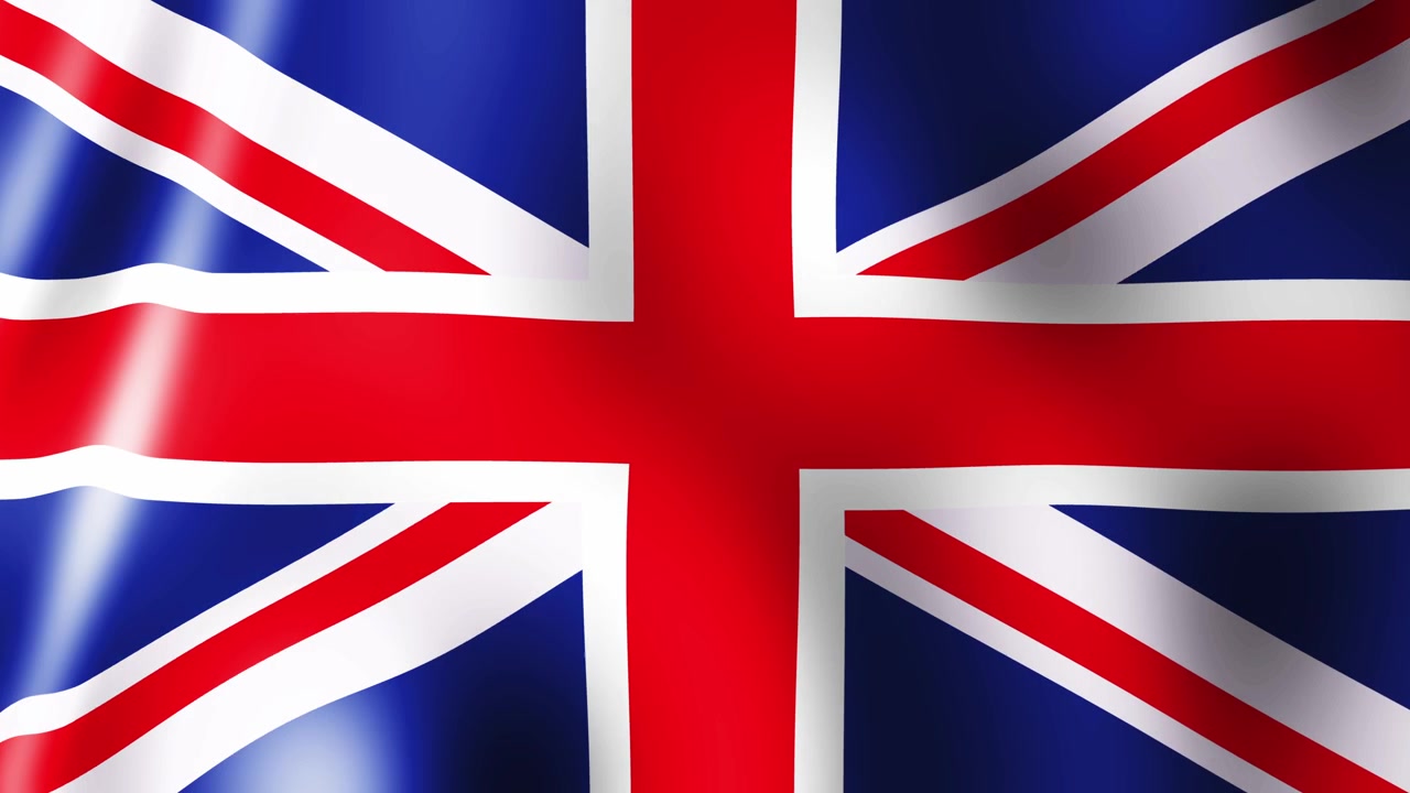 Drapeau du Royaume-Uni flottant, l'Union Jack, en boucle continue