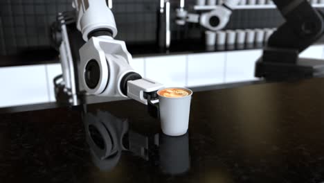 máquina de café automática por el robot