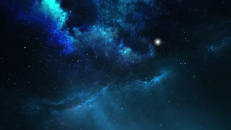 explorar la nebulosa azul que está en el espacio exterior