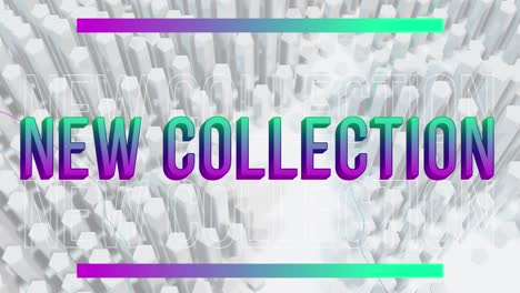 Animation-of-new-collection-over-white-geometrical-shapes