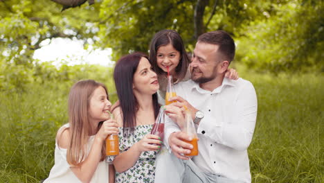 happy family picnic in the park