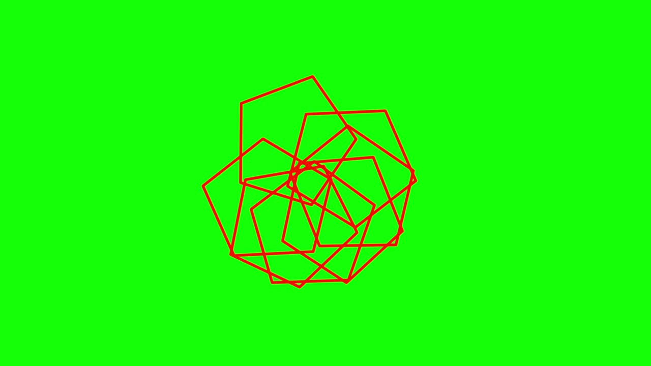 Green background and moving pentagram