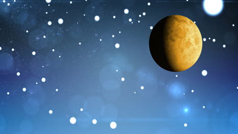 animation of full moon and stars in cosmos