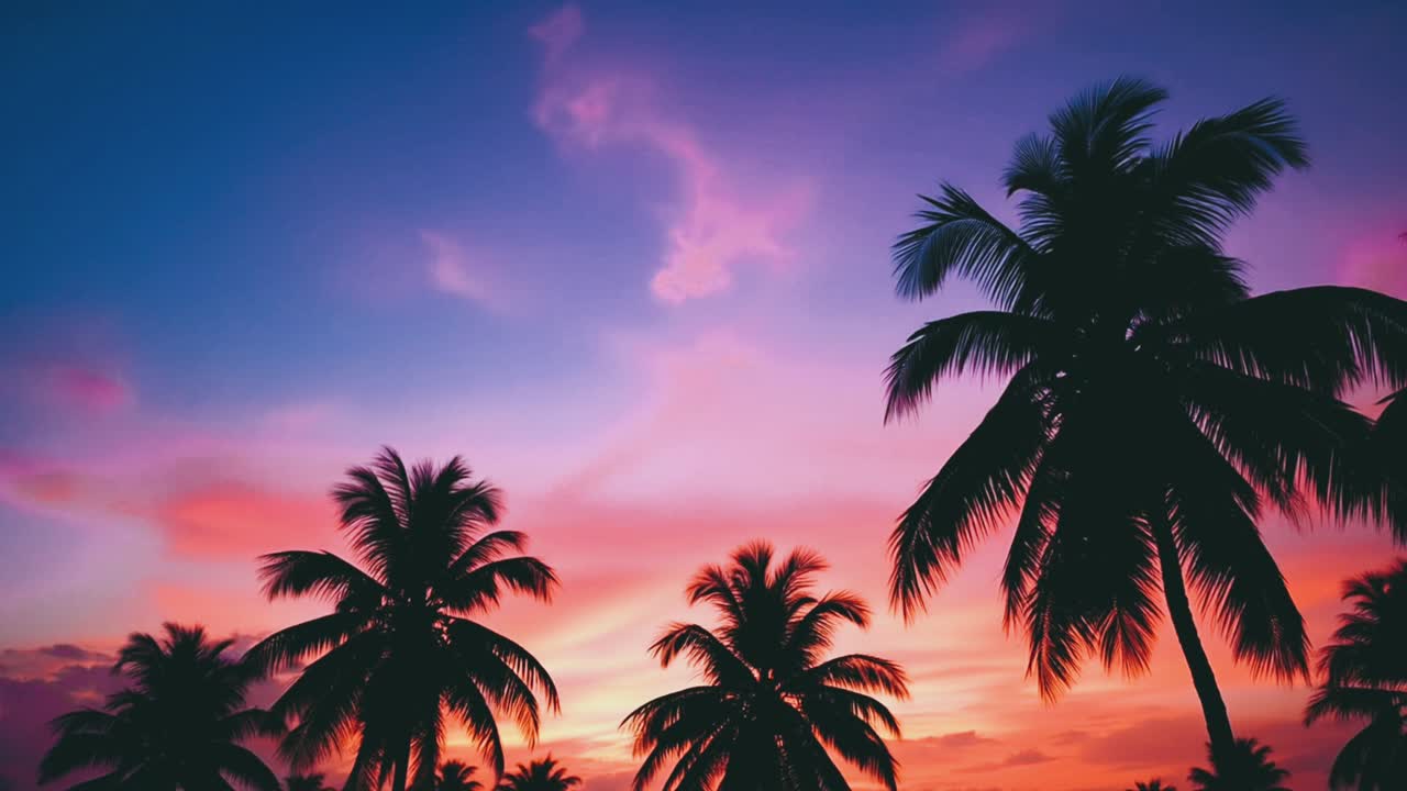 Sunset Palm Trees Silhouette