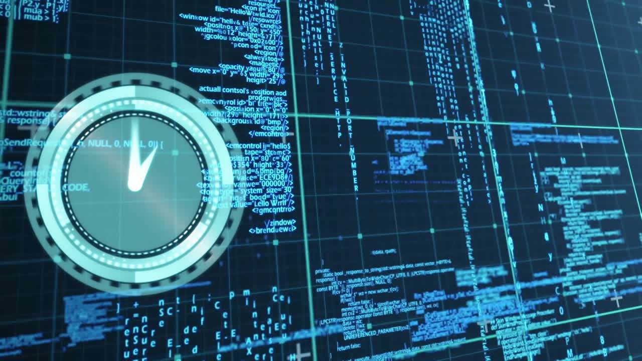 Animation of clock and data processing over grids