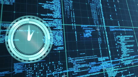 animación del reloj y el procesamiento de datos sobre cuadrículas