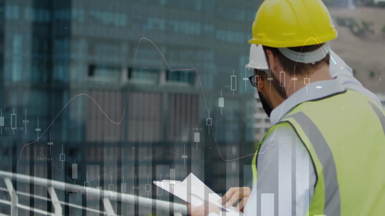 arquitectos que comprueban los planos de los edificios 4k