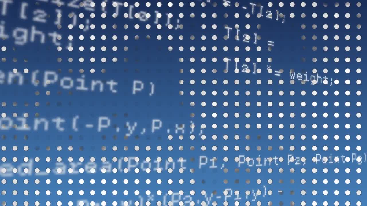 Program codes running on the screen