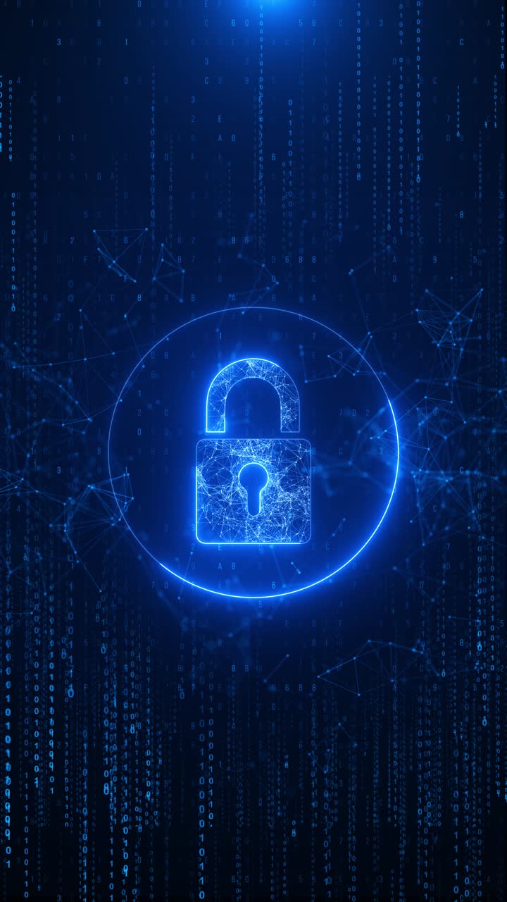 Digital security hologram of virtual lock finance data privacy vpn service protection blockchain