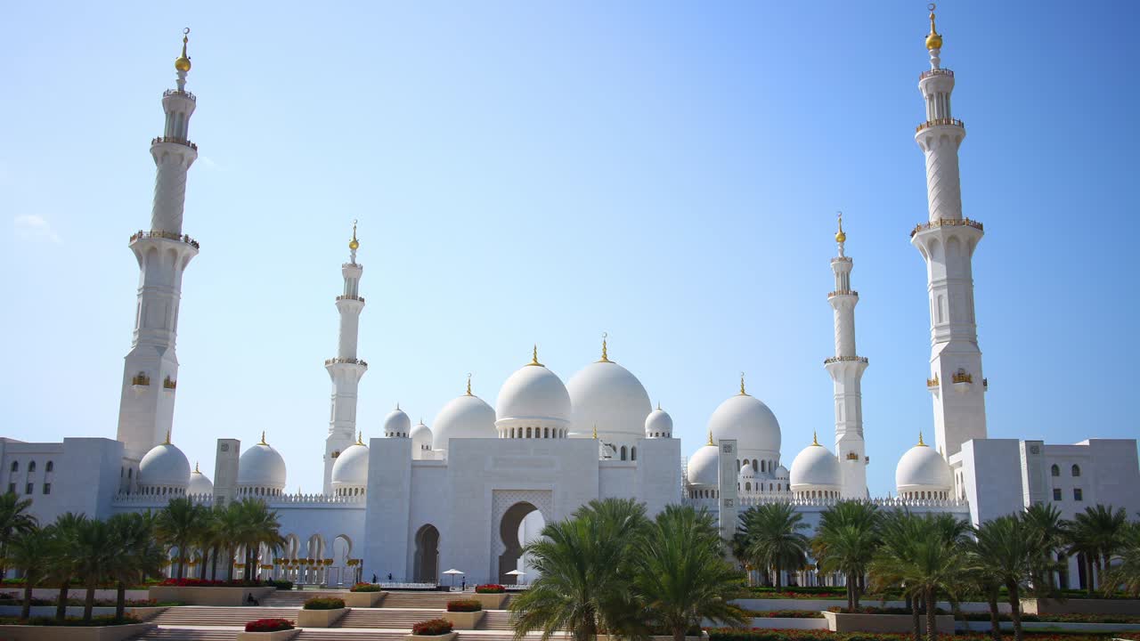 moschea principale di dubai giorno luce time lapse