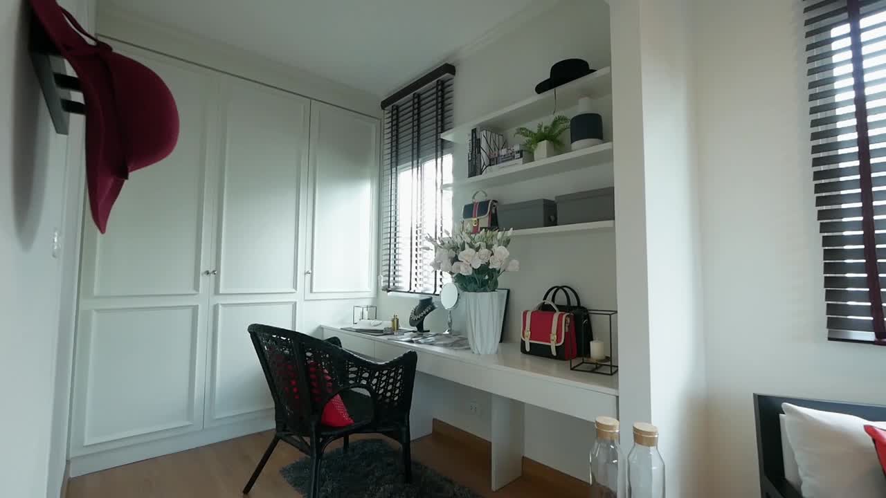 idea de decoración del área de maquillaje en el dormitorio