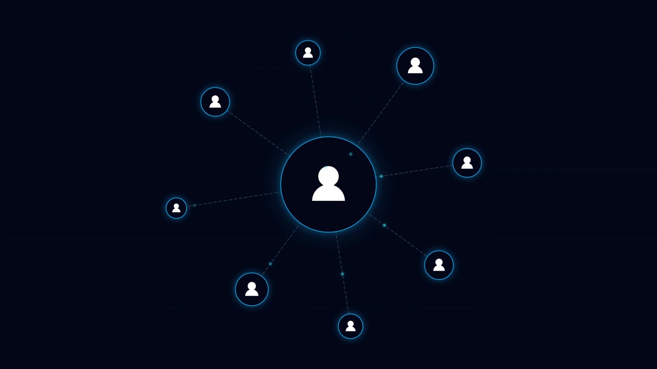 Diagramma di Connessione di Rete Digitale con Icona Utente Centrale