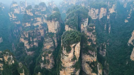 an aerial of zhangjiajie national park in wulingyuan, hunan, china