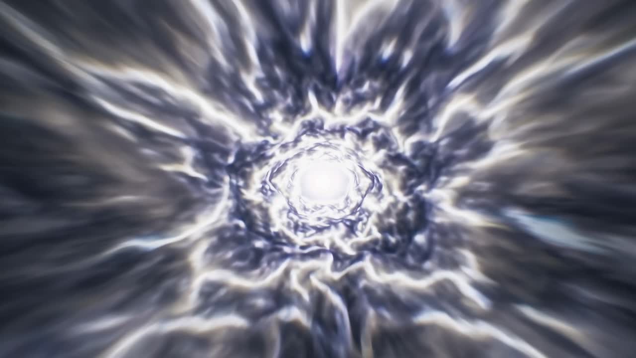 A dynamic, swirling vortex captured from a central angle, resembling a sci-fi wormhole