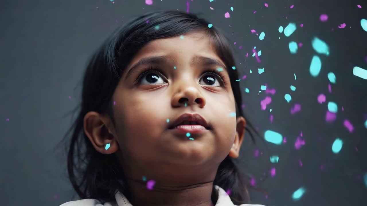 Child's Wonder: Glimmering Particles