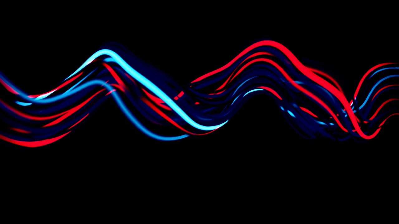 4K Abstract Neon Wavy Lines.