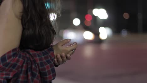 Hand-held-Shot-Of-A-Young-Woman-Feeling-Anxious-Waiting-By-Constantly-Moving-Her-hands