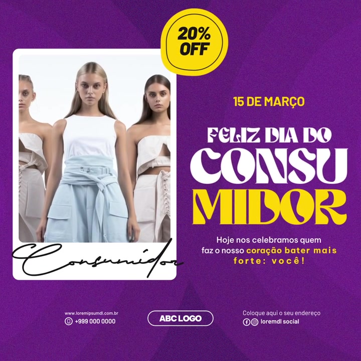 Gráfico promocional de moda para la venta del Día del Consumidor.