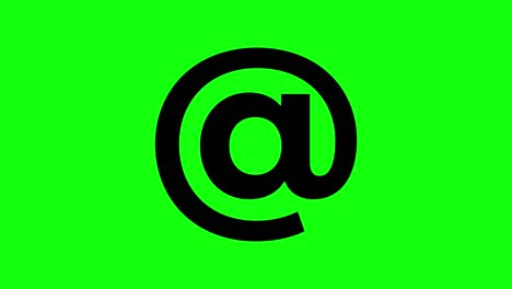 4 animaciones el icono de la arroba el signo de la pantalla verde el símbolo del correo electrónico la llave de croma