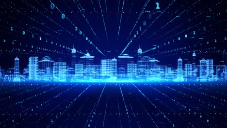 digital smart city and cloud computing using artificial intelligence loop background 5g highspeed