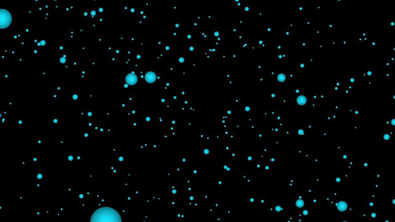 Abstract Blue Spheres on Black Background