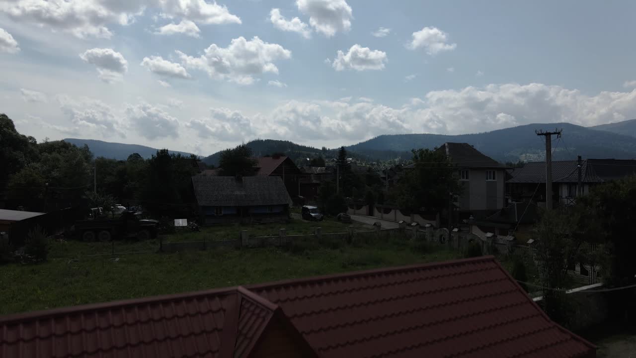 산악 마을 의 공중 사진