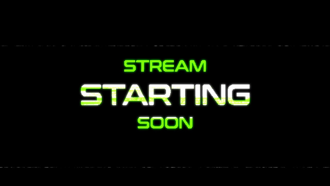 Neon Green Stream Starting Soon Glitch Text Animation