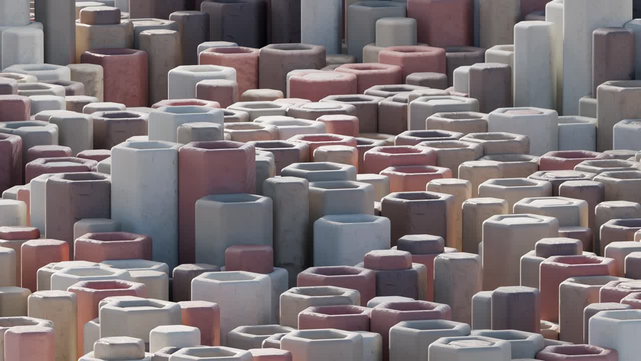 Abstract 3D Geometric Pattern of Cylinders