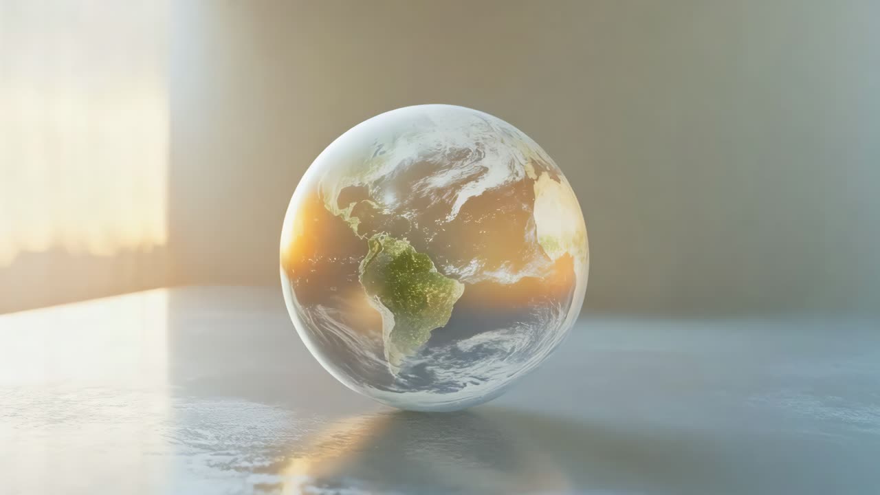 Globo de tierra de vidrio