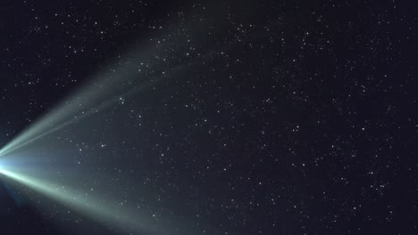 animación del procesamiento digital de datos y el registro estadístico con un punto en el cielo nocturno con estrellas