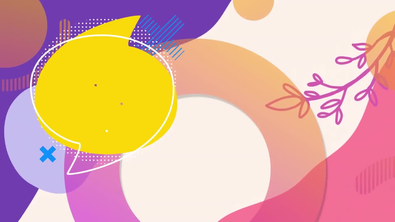 파란색 배경 위에서 움직이는 모양의 애니메이션