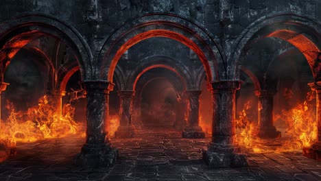 burning gothic dungeon