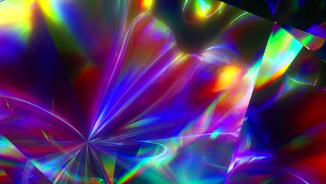 the light passes through the facets of a slowly rotating diamond and creates repetitive sparkling highlights and bright rainbow colors. rainbow dispersion of light. seamless loop 3d render