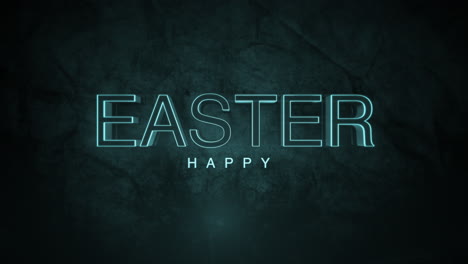 neon glow celebrating easter with vibrant blue lights on a dark grungy background